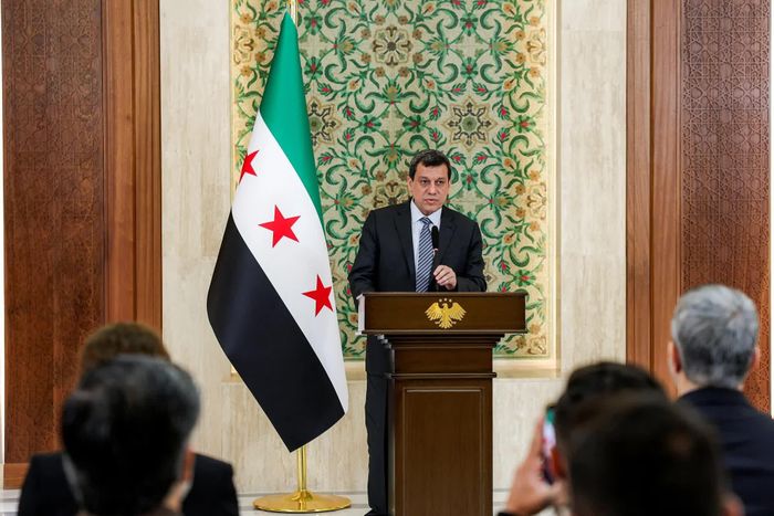 Ông Mazloum Abdi, lãnh đạo Lực lượng Dân chủ Syria (SDF) do người Kurd đứng đầu, phát biểu tại Cung điện Nhân dân ở Damascus vào ngày 25/8/2026. Ảnh: AFP.
