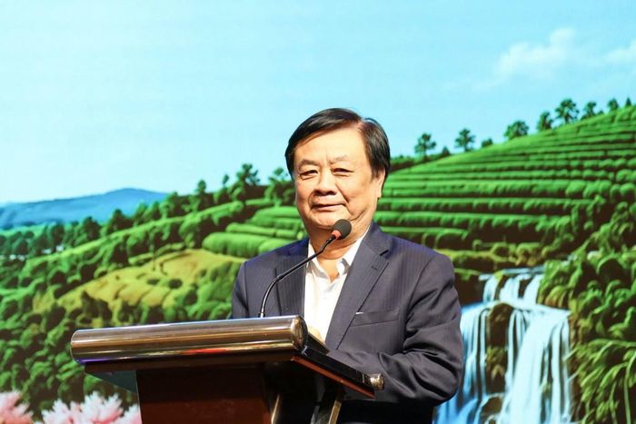 Nguyên Ủy viên Ban Chấp hành Trung ương Đảng, nguyên Phó Chủ tịch Quốc hội Lê Minh Hoan phát biểu tại diễn đàn. Ảnh: Cổng thông tin điện tử Lâm Đồng