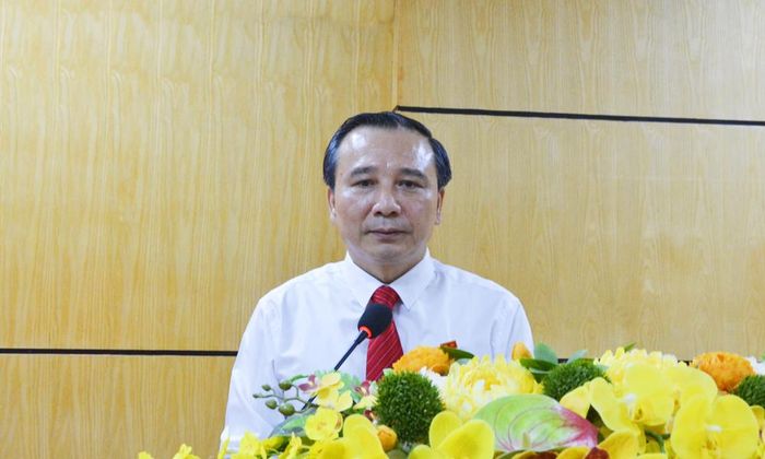  Đồng chí Nguyễn Đức Trọng phát biểu tại buổi lễ.  