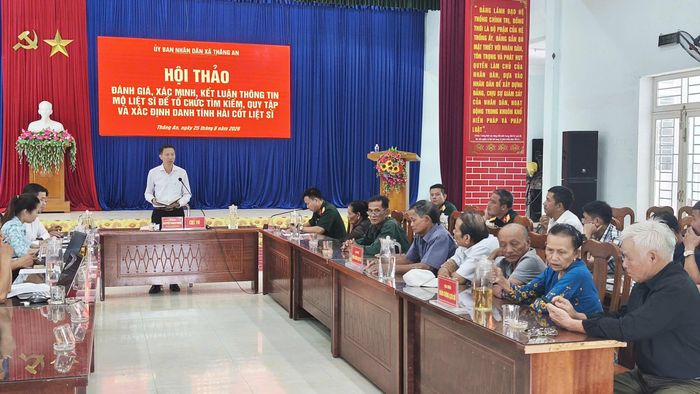 Thăng An tổ chức hội thảo đánh giá, xác minh, kết luận thông tin về mộ liệt sĩ trên địa bàn. Ảnh: HỒNG NĂM