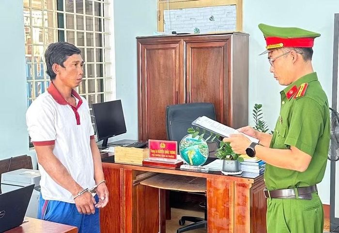 Đối tượng Võ Văn Việt tại Cơ quan công an. Ảnh: Nguyễn Giang