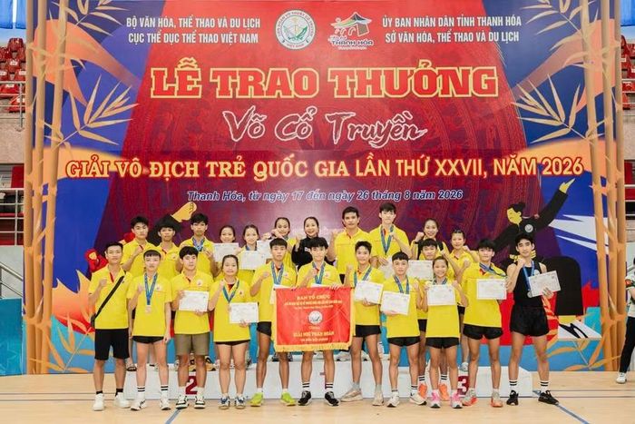  Đoàn Gia Lai giành tổng cộng 18 HCV, 13 HCB và 8 HCĐ ở cả 2 nội dung quyền thuật và đối kháng. Ảnh: ĐVCC 