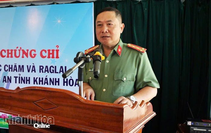 Đại tá Nguyễn Quân phát biểu tại buổi lễ.