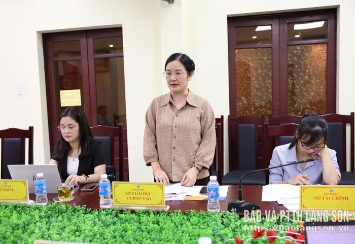 Lãnh đạo Sở Giáo dục và Đào tạo phát biểu tại buổi làm việc
