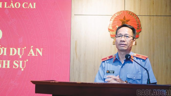 Viện trưởng Viện Kiểm sát nhân dân tỉnh Đỗ Đình Chữ kết luận hội thảo.