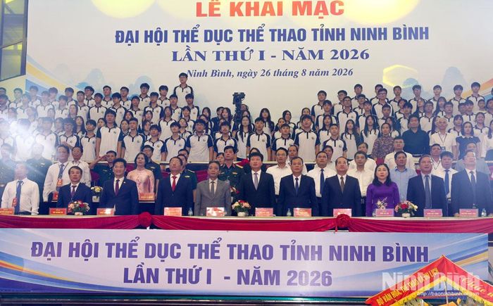 Các đại biểu dự Lễ khai mạc Đại hội TDTT tỉnh Ninh Bình lần thứ I, năm 2026.