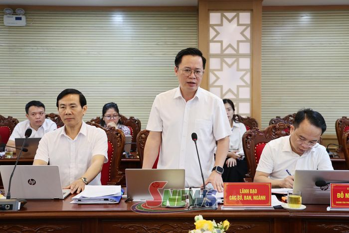 Lãnh đạo Sở Tài chính phát biểu tại Phiên họp.