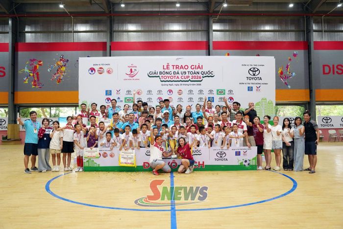 U9 HVL Sơn La lần đầu vô địch Giải bóng đá U9 toàn quốc Toyota Cup 2026 (Ảnh BTC).