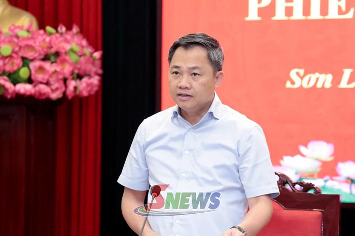 Đồng chí Nguyễn Đình Việt, Phó Bí thư Tỉnh ủy, Chủ tịch UBND tỉnh phát biểu tại phiên họp.