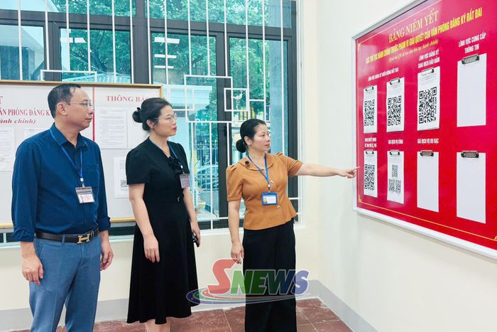 Kiểm tra việc giải quyết thủ tục hành chính tại Văn phòng Đăng ký đất đai, Sở Tài nguyên và Môi trường.