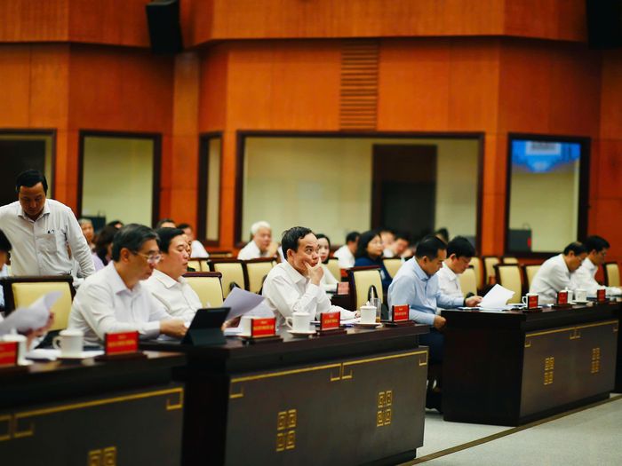 Các đại biểu tham dự Hội nghị quán triệt và triển khai thi hành Luật Phát triển đô thị.