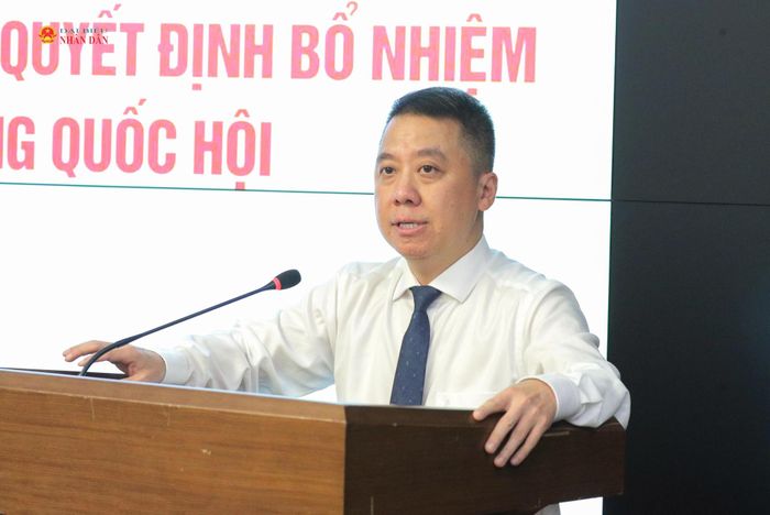 Cục trưởng Cục Chuyển đổi số Lã Hoàng Trung phát biểu