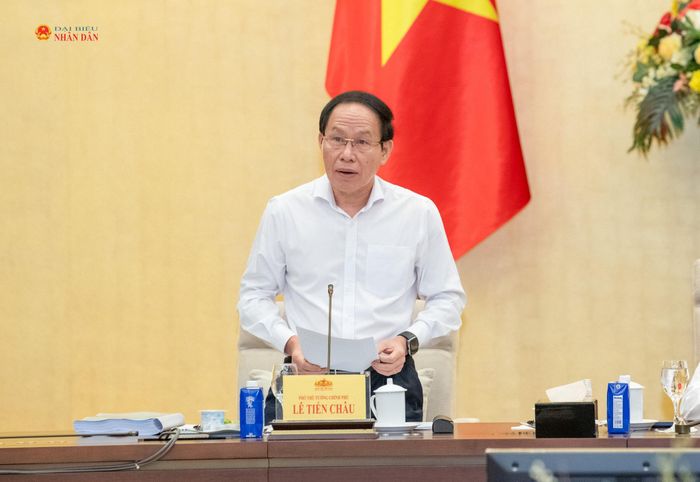 Phó Thủ tướng Chính phủ Lê Tiến Châu phát biểu khai mạc phiên họp