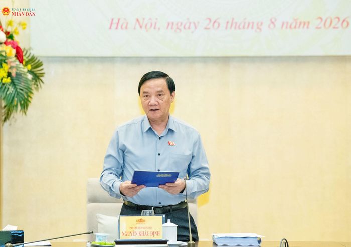 Phó Chủ tịch Quốc hội Nguyễn Khắc Định phát biểu