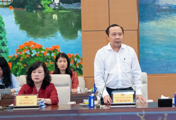 Bộ trưởng Bộ Khoa học và Công nghệ Vũ Hải Quân phát biểu
