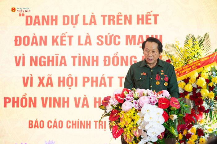 Chủ tịch Hội Cựu Thanh niên xung phong khóa V Thân Đức Nam phát biểu