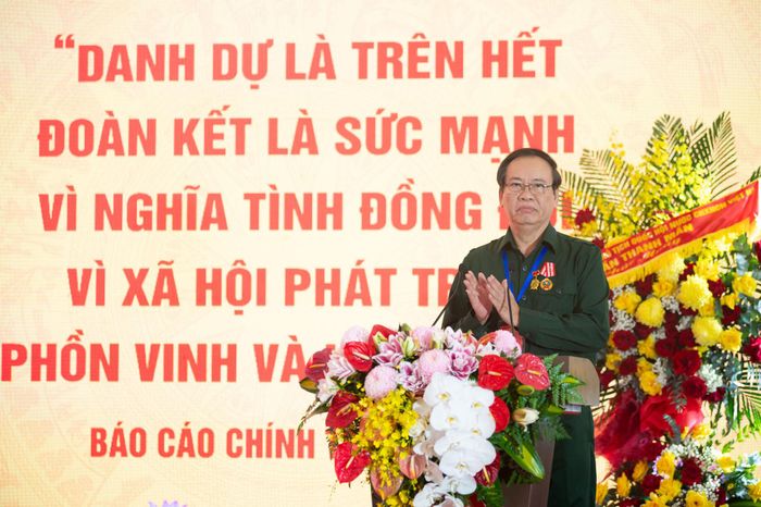 Chủ tịch Hội Cựu Thanh niên xung phong Việt Nam khoá IV Vũ Trọng Kim phát biểu khai mạc Đại hội