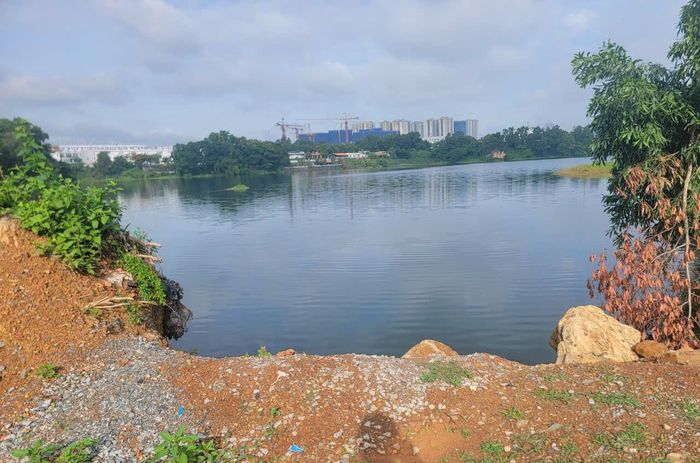Một hồ nước trên địa bàn phường Đông Hòa (khu vực tỉnh Bình Dương cũ). Ảnh: Quang Phương