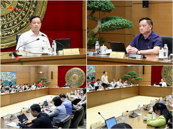 Trưởng Đoàn ĐBQH tỉnh Nghệ An Nguyễn Khắc Thận điều hành phiên thảo luận Tổ. Ảnh: Khánh Duy