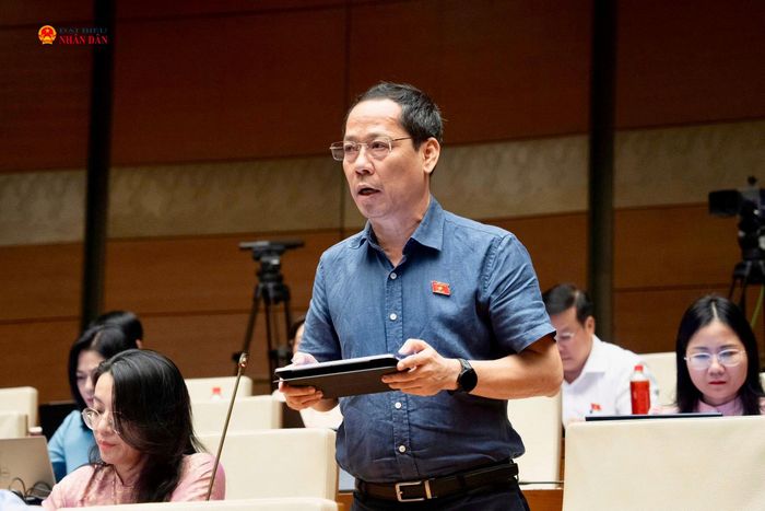 ĐBQH Trần Nhật Minh phát biểu tại Hội trường. Ảnh: Nguyễn Hùng