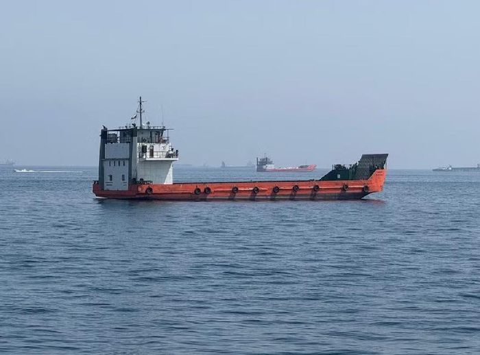 Tàu hàng mắc kẹt tại eo Hormuz. Ảnh: Xinhua