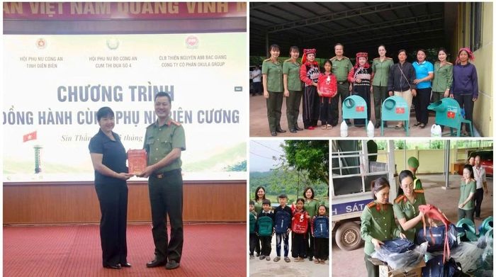 Các hoạt động trong chương trình an sinh xã hội tại xã Sín Thầu của Hội Phụ nữ Cụm thi đua số 4 Bộ Công an.