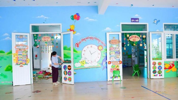 Trường Mầm non chuẩn bị đón học sinh. 