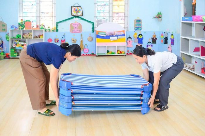 Khu lớp học Trường mầm non Nam Xuân, xã Nam Xuân, tỉnh Thanh Hóa sẵn sàng bước vào năm học mới. Ảnh: Hà Đồng