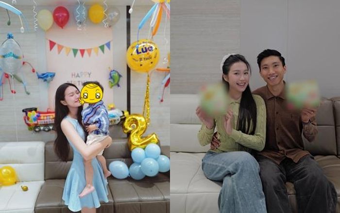 Từ những lần con trai chơi đùa, hai vợ chồng sinh hoạt cho đến các dịp đặc biệt, nơi đây gần như trở thành phông nền quen thuộc trong cuộc sống của gia đình nhỏ. Căn phòng này cũng xuất hiện trong các dịp đặc biệt, hay là nơi vợ chồng trả job cho các nhãn hàng. Ảnh: FBNV