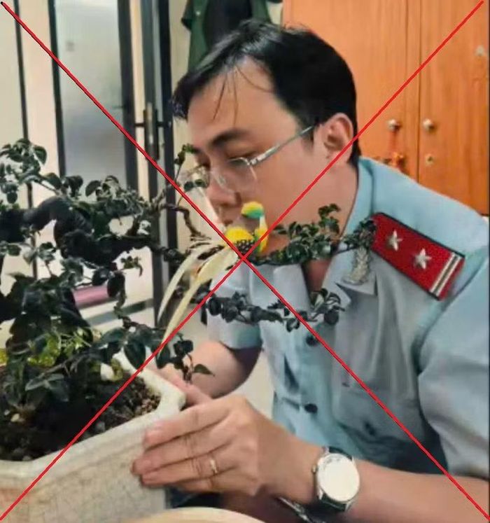 Hình ảnh đối tượng mặc trang phục của Thanh tra Chính phủ để hoạt động lừa đảo