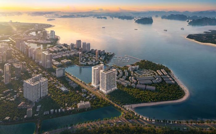 Phối cảnh Tổ hợp công trình dịch vụ thương mại và căn hộ lưu trú tại Khu đô thị dịch vụ Hùng Thắng (phường Bãi Cháy).