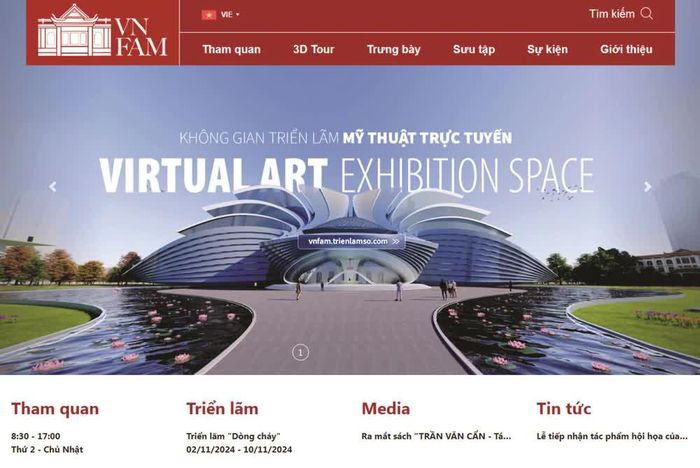 Không gian triển lãm mỹ thuật trực tuyến trên website của Bảo tàng Mỹ thuật Việt Nam