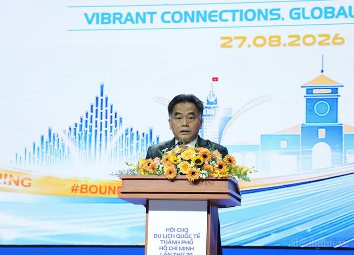 Phó Chủ tịch Thường trực UBND Thành phố Hồ Chí Minh Nguyễn Lộc Hà phát biểu tại lễ khai mạc - Ảnh: chinhphu.vn/Thu Giang