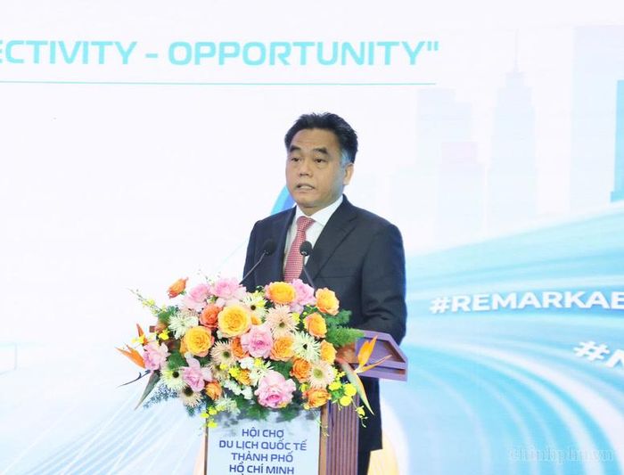 Phó Chủ tịch Thường trực UBND Thành phố Hồ Chí Minh Nguyễn Lộc Hà phát biểu tại Diễn đàn - Ảnh: chinhphu.vn/Thu Giang