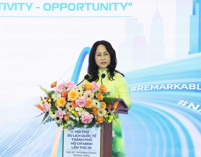 Bộ trưởng Bộ Văn hóa, Thể thao và Du lịch Lâm Thị Phương Thanh phát biểu tại Diễn đàn - Ảnh: chinhphu.vn/Thu Giang