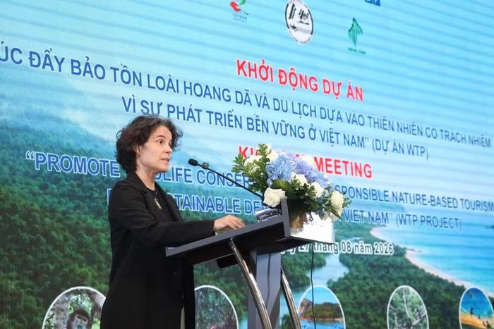 Bà Francesca Nardini, Phó Trưởng Đại diện Thường trú UNDP tại Việt Nam phát biểu tại buổi lễ khởi động.