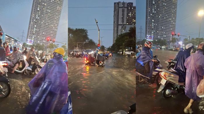 Người dân ﻿chật vật trên đường về nhà.