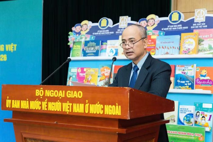 Chủ nhiệm Ủy ban Nhà nước về người Việt Nam ở nước ngoài Nguyễn Trung Kiên phát biểu tại lễ bế mạc. ﻿(Ảnh: Ủy ban Nhà nước về người Việt Nam ở nước ngoài cung cấp)