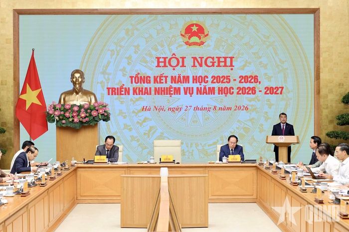 Quang cảnh Hội nghị tổng kết năm học 2025-2026, triển khai nhiệm vụ năm học 2026-2027.