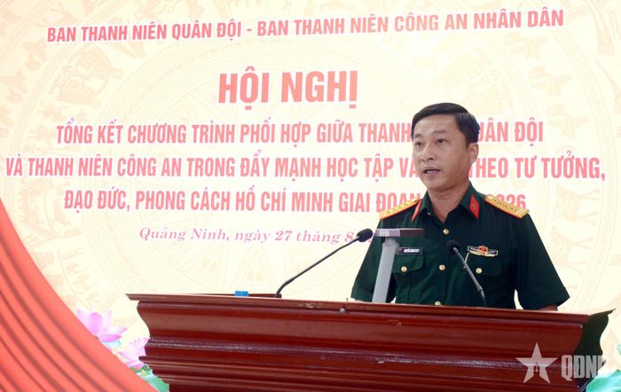 Đại tá Nguyễn Quang Huy đồng chủ trì hội nghị điều hành nội dung thảo luận.