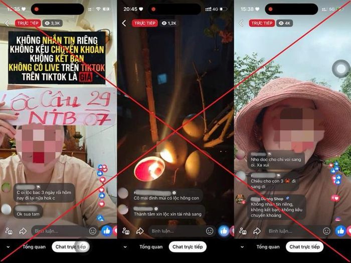 Đối tượng livestream đưa các nội dung mang yếu tố tâm linh, thu hút hàng nghìn người xem.