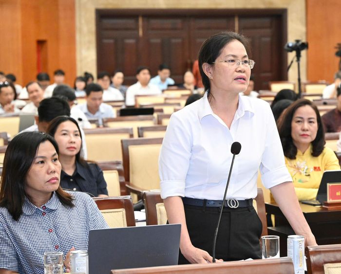  Giám đốc Sở Tư Pháp TPHCM Nguyễn Thị Hồng Hạnh trả lời các ý kiến đại biểu. Ảnh: VIỆT DŨNG 