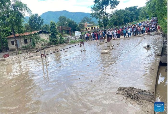  Lũ quét tại quận Nuwakot, Nepal. Ảnh: XINHUA 