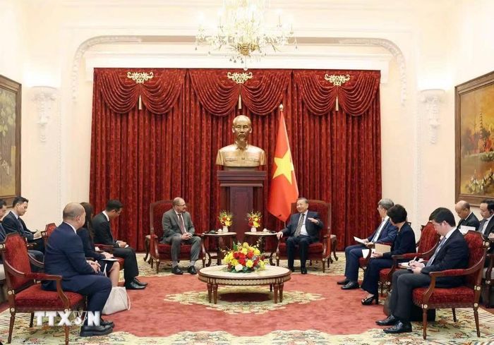 Tổng Bí thư, Chủ tịch nước Tô Lâm tiếp ông Cristiano Amon, Chủ tịch kiêm Tổng Giám đốc điều hành Tập đoàn Qualcomm (Hoa Kỳ). Ảnh: TTXVN 