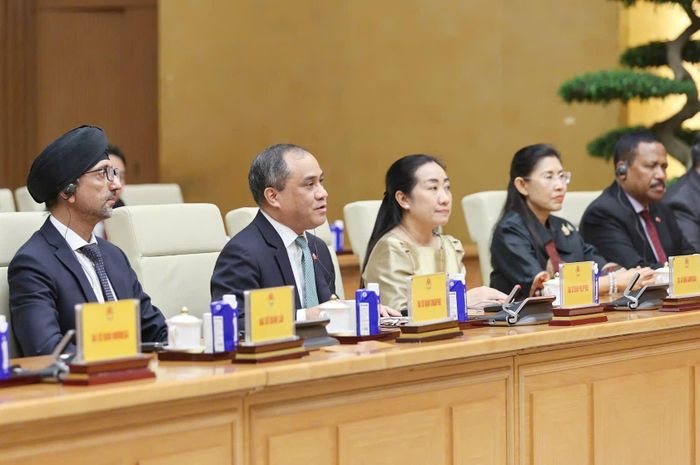 Đại sứ, Đại biện các nước ASEAN tại buổi tiếp. Ảnh: VIẾT CHUNG