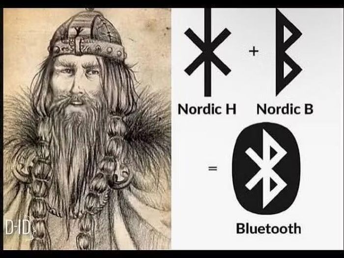 Biểu tượng Bluetooth được tạo từ hai chữ rune Bắc Âu, gắn với tên Harald Bluetooth. 