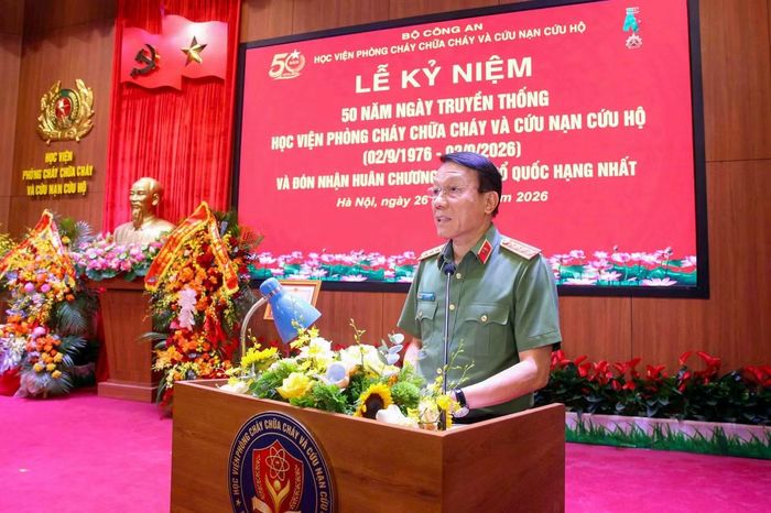 Đại tướng Lương Tam Quang, Bộ trưởng Bộ Công an phát biểu chỉ đạo tại buổi lễ.