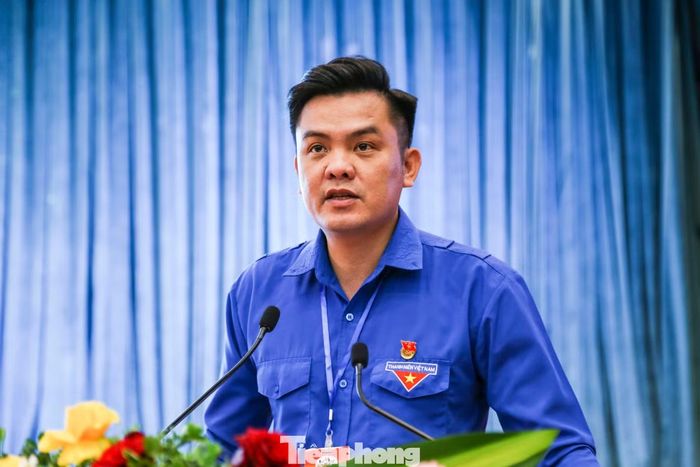 Anh Phạm Hồng Hiệp - Bí thư Tỉnh Đoàn Gia Lai phát biểu. Ảnh: Trương Định