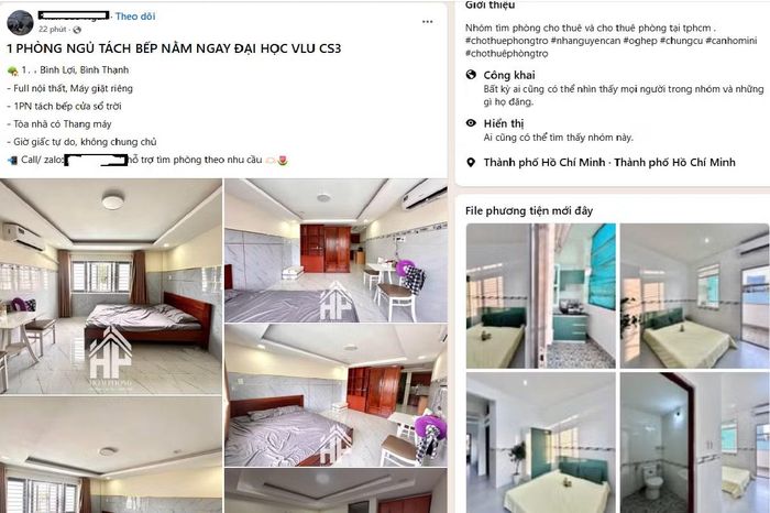 Nhiều trường hợp môi giới đăng bài quảng cáo cho thuê phòng, sinh viên được khuyến cáo cần tìm hiểu kỹ trước khi xuống tiền đặt cọc.