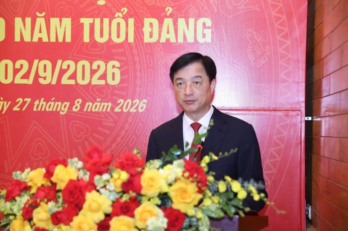 Ủy viên Bộ Chính trị, Bí thư Trung ương Đảng, Trưởng Ban Tổ chức Trung ương Nguyễn Duy Ngọc phát biểu tại chương trình.